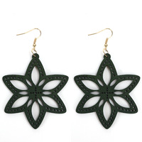 Mayorista Pendientes de Madera Geometricos Pendientes de Madera Negros Joyeria Hawaiana Pendientes para Mujeres E231