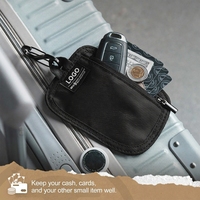 Portefeuille porte-cartes portable avec logo personnalisé, blocage RFID, pochette zippée pour pièces de monnaie et clés, idéal pour les voyages en plein air