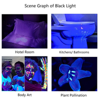 Senter UV LED Mini lampu hitam portabel 395nm, senter ultra-violet, detektor kalajengking urin hewan peliharaan, baterai AA paduan aluminium