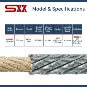 Câble de traction d'ascenseur 8x19S-FC NF à fonctionnement silencieux, âme en fibre naturelle pour un fonctionnement fluide des ascenseurs résidentiels et de villas - En stock - Product Image 2