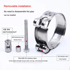 Colliers de serrage pour tuyaux multi-tailles, robustes, en acier inoxydable, avec boulon en T - Product Image 3