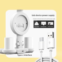 Lampu Meja LED Isi Ulang Lipat dengan Jam Digital Tempat Pena dengan Lampu Atmosfer Tampilan Kalender Tanggal