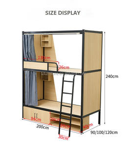 Cama Cápsula de Venta Directa con Armario, Muebles de Hostal Cápsula, Camas Dobles con Almacenamiento, Cápsulas para Dormir - Product Image 6
