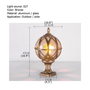 <strong>Victorian</strong> Sconce Outdoor Lighting Patio Round Retro Pillar Waterproof LED Courtyard Street <strong>Light</strong> <strong>Post</strong> - Product Image 6