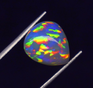 Opale naturelle multicolore de haute qualité, 3,9 carats, 12,2*10,7*6 mm, cabochon, pierre précieuse en vrac pour la fabrication de bijoux - Product Image 4