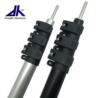 Poteau télescopique de bâche de camping en aluminium personnalisé de 2400mm avec tige de support de tente de poteaux Pro Flip Lock