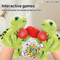 Juego de Deportes Interactivos de Interior con Diseño de Tortuga de Peluche, Muñeco Robot de Boxeo y Lucha con Guantes, Juguete para Niños