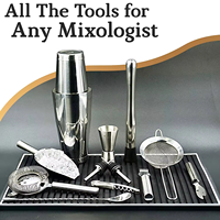 Kit de barman pour la mixologie, ensemble de shakers à cocktails en acier inoxydable, ensemble d'outils de bar 14 pièces, ensemble pour la préparation de martinis et de cocktails sans alcool