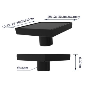 Hochwertige schwarze quadratische Fliesen einsatz Badezimmer falle Sus304 Geruchs neutrale Stealth Deodorant Edelstahl Dusch boden ablauf - Product Image 2