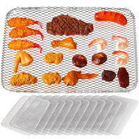 Lot de 10 tapis de cuisson jetables en maille pour barbecue, feuilles de protection en aluminium pour grilles, idéales pour le camping, les pique-niques et la viande