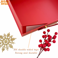 Jinbar Biologisch Abbaubare Weihnachts-Buchförmige Versandbox Faltbare Geschenkbox mit Griff Fliesenmuster Platzsparend Kostengünstig Individuelles Logo Schneeflocke
