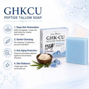 Savon en barre au peptide GHK-CU pour le visage et le corps, hydratation profonde, renforcement de la barrière cutanée, anti-âge, savon naturel 100g - Product Image 2