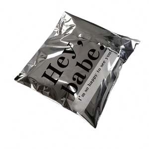 Enveloppe en aluminium pour vêtements avec logo personnalisé imprimé, finition argentée métallisée brillante - Product Image 2