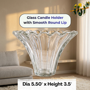 Porte-bougie en verre fait main avec verre coloré et design résistant à la chaleur pour la décoration de Noël - Product Image 2