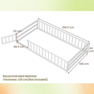 Montessori Full-Size piano culla con stecche centro supporto Bar porta recinzione per camera da letto e soggiorno uso e Flood letto - Product Image 3