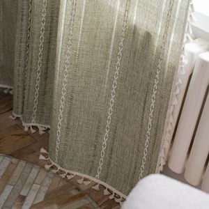Bubaba Style campagnard vert chambre <span class=keywords><strong>rideau</strong></span> <span class=keywords><strong>baie</strong></span> vitrée rayé rideaux brodés - Product Image 6