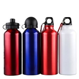 Bouteille d'eau cylindrique portable personnalisée avec mousqueton en aluminium - Product Image 1