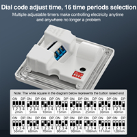 Interruptor Temporizador de Cuenta Regresiva Tipo 86 TUODI TDL-2115, 220V, Control Táctil, 2000W, 2 Minutos Ventilador de Extracción para Baño con Luz, Duración de 2 Horas