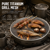 Rejilla de Titanio Puro para Asar, Ultraligera, para Camping y Barbacoa, de Grado Alimenticio, Resistente al Óxido, Duradera, Disponible OEM