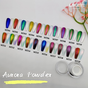Poudre de Soie Lisse en Gros Effet Aurore, Poudre de Perle Blanche pour Nail Art, Poudre de Fée Clair de Lune - Product Image 1