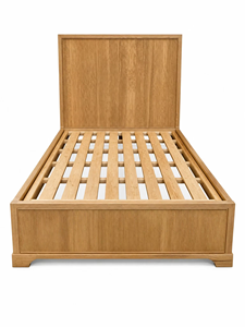 Cama Tapizada con Estructura de Madera y Cabecera de Tela de Lino, Cama Moderna Minimalista con Paneles para Dormitorio, Hogar u Hotel - Product Image 1