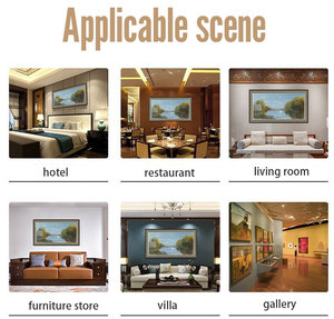 Dipinto a Olio Moderno 100% Fatto a Mano di Buddha Mezzo Volto Giallo Dorato su Tela, Pittura Astratta di Buddha per Decorazione Murale del Soggiorno - Product Image 6