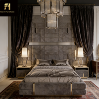 Lit king-size en cuir de luxe italien haut de gamme, lit double moderne minimaliste nordique en bois de haute qualité