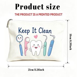 Bolsa de Aseo con Diseño Dental para Mujer, Bolsa de Maquillaje para Mamá, Hijas y Amigas, Regalo Ideal para Viajes y Cumpleaños - Product Image 3