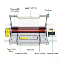 Machine à plastifier A3 à prix d'usine, plastifieuse de table à froid et à chaud à vitesse fixe pour photos, affiches et documents