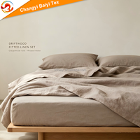 Housse de couette en lin 100% pur lin, couleur beige naturel, ensemble de literie, drap de lit, housse de couette Queen King Single Euro