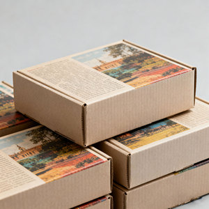 صندوق تخزين ملابس وأحذية من الورق المموج للمتاجر الراقية، صندوق تعبئة قابل للطي عالي الجودة مصنوع من مواد معاد تدويرها - Product Image 3