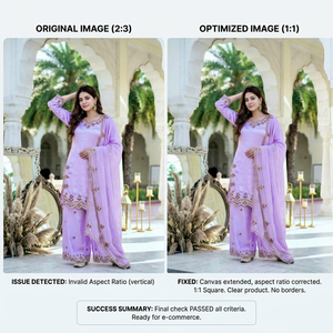 Conjunto de Salwar Kameez de Seda con Bordado de Lavanda para Mujer, Corte Recto, con Dupatta - Product Image 1