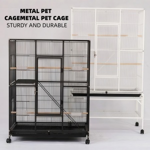 Cage à oiseaux rectangulaire en métal durable, spacieuse, pour l'élevage, en fonte, multifonctionnelle, pour perroquets, vente en gros, directement de l'usine - Product Image 1