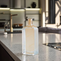 Botol Minuman Keras Kaca Super Flint Bentuk Persegi 750ml Custom dengan Segel Tutup Mudah Dibuka Berlapis Sablon untuk Kemasan Whisky Gin Vodka