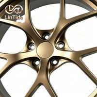 Jantes de voiture forgées concaves à cinq branches personnalisées, finition bronze satiné, adaptées aux automobiles sportives haut de gamme