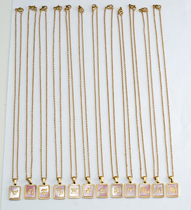 Collana placcata oro 18 carati collana con conchiglia <span class=keywords><strong>simbolo</strong></span> collana in acciaio inossidabile con dodici stelle - Product Image 5