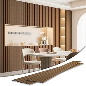Panneau mural 3D en WPC à grain de <span class=keywords><strong>bois</strong></span> pour design intérieur <span class=keywords><strong>d</strong></span>'hôtel de luxe, étanche, facile à installer, revêtement mural <span class=keywords><strong>d</strong></span>écoratif cannelé - Product Image 2