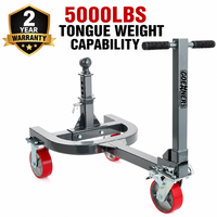 Chariot de remorquage industriel robuste en acier au carbone, capacité de charge de 5000 lb, hauteur réglable de 19,6 à 23,6 pouces, roues pivotantes à 360°, garantie de 2 ans
