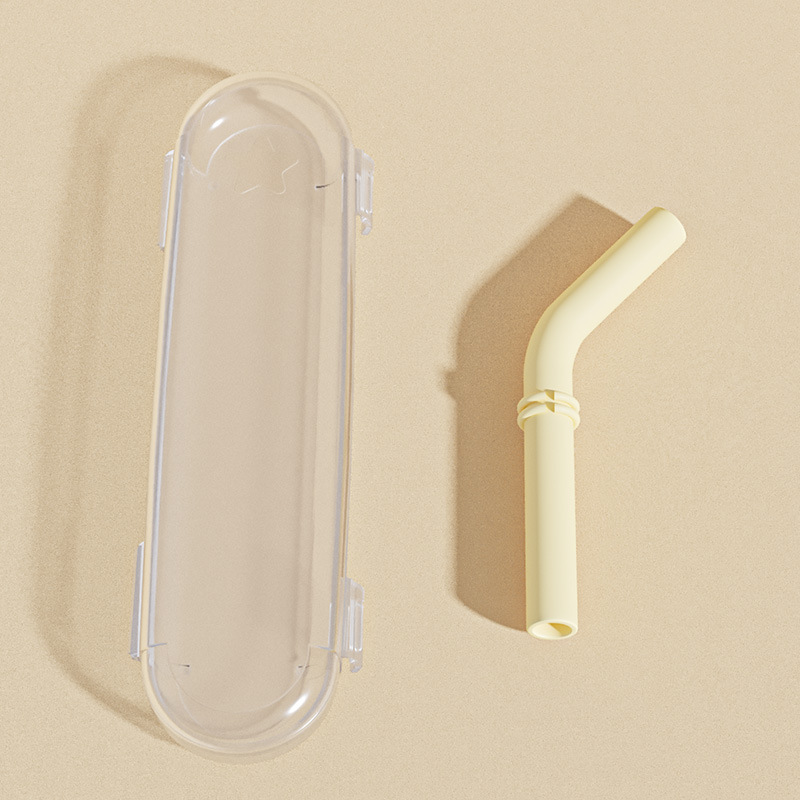 Pailles jaunes de 260 ml et 300 ml avec boîte de rangement
