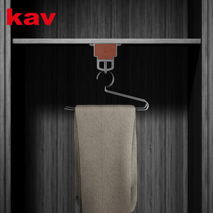 Top Mounted Sliding Aluminum Alloy Ceiling Mount Clothes Hanger <strong>Pull</strong>-out Detachable Design Space Saving <strong>Wardrobe</strong> Organizer <strong>Rail</strong> - Product Image 3