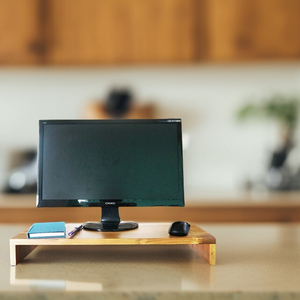 ขาตั้งมอนิเตอร์ไม้สักแบบทันสมัยตามหลักการยศาสตร์ที่ตั้งหน้าจออุปกรณ์จัดระเบียบโต๊ะสำหรับสำนักงานและพื้นที่ทำงาน - Product Image 2