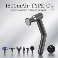 Nouveau design Mini pistolet de massage 460g léger 4 vitesses 4 têtes 42dB silencieux Recharge Type C Pistolet de massage des tissus profonds et des fascias
