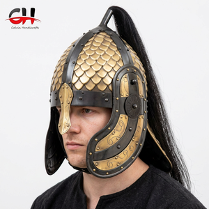 Calvin Handicrafts Roman Helmet Metal Gold Black Vintage Handmade Home Decor Round Still Life Pattern Christmas Wedding - Product Image 2