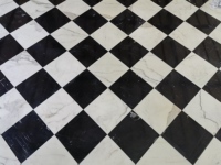 Carreau de marbre en damier noir et blanc 12 "x 12" pour sol de cuisine et de salle de bain