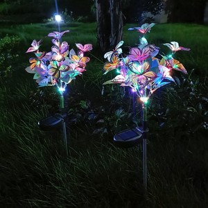 Luces Solares con Forma de Mariposa y Flores, LED para Exteriores, Impermeables, Decoración de Jardín, Portátiles, Alimentadas por Energía Solar - Product Image 2