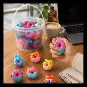 ของเล่นสควิชชี่รูปโดนัทสัตว์น่ารักสำหรับแลกเปลี่ยนในวันวาเลนไทน์ ขายส่ง ของเล่นโฟม PU นุ่มฟู ไม่ใช่ขนม ของชำร่วยงานปาร์ตี้ นำเข้าจาก TOYSRUNNER สำหรับเด็กอายุ 5-7 ปี - Product Image 1