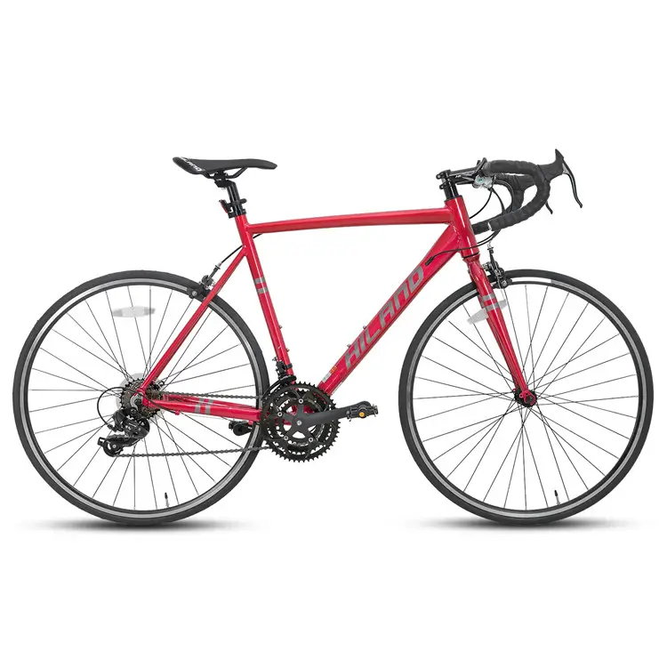 JOYKIE HILAND लाल 700C 21 गति मिश्र धातु फ्रेम साइकिल दौड़ चक्र सड़क बाइक के लिए पुरुषों