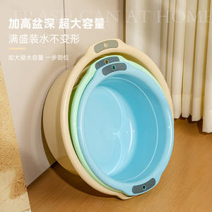 Lavabo de plástico grueso de gran tamaño, multiusos, con asa ancha para uso diario. - Product Image 3