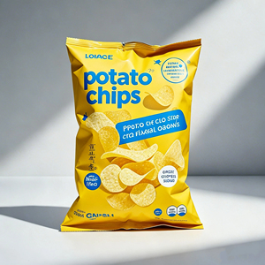 Emballage en aluminium pour chips de pommes de terre, noix, barres énergétiques, avec logo personnalisé imprimé, résistant à l'humidité, refermable avec fermeture éclair, en forme de coussin - Product Image 3