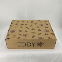 Boîte à fleurs personnalisée, logo couleur personnalisé imprimé, boîte d'emballage en papier kraft ondulé pliable avec impression extérieure